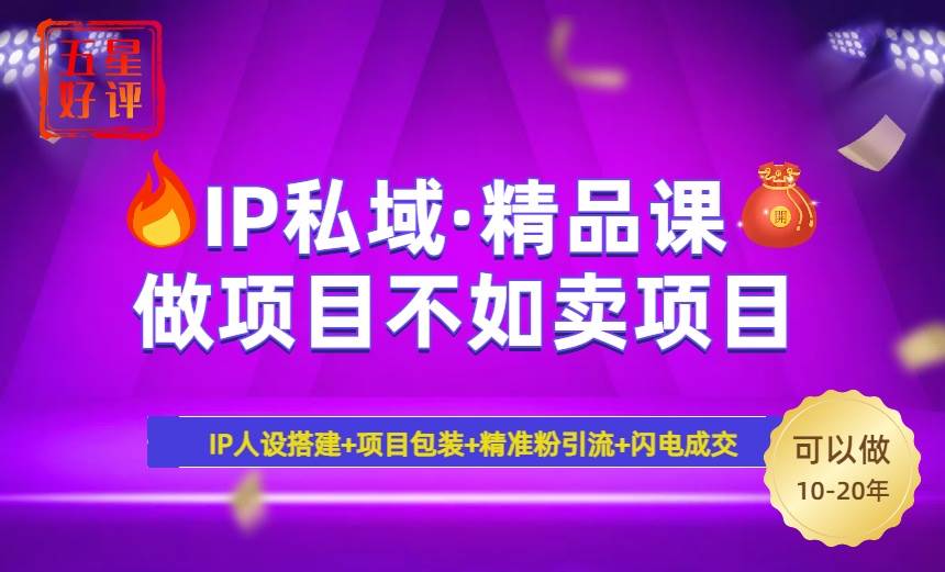 2025年IP私域密训精品课：小白日赚3000+避坑指南，暴力引流实现年赚百万-聚合资源库