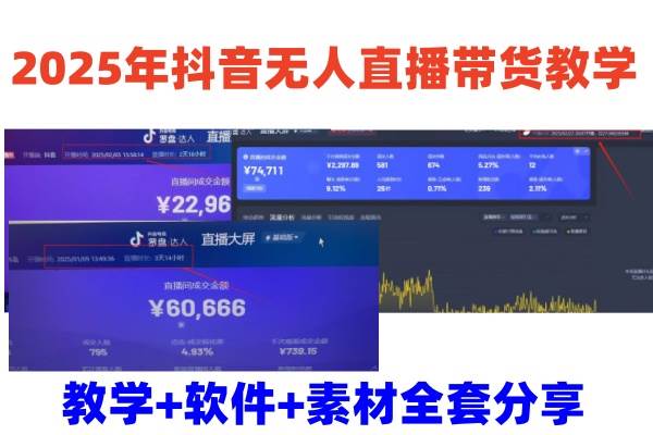 2025年抖音无人直播带货实战教程：零基础快速变现指南-聚合资源库