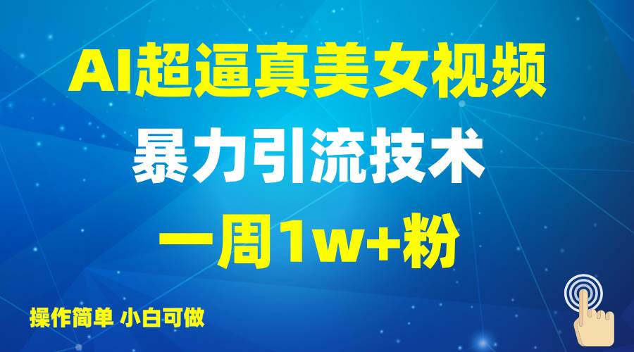 2025AI超逼真美女视频暴力引流，一周1w+粉，操作简单小白可做，躺赚视频收益-聚合资源库