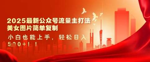 2025公众号流量秘籍：美女图片轻松复制，新手日入5张攻略-聚合资源库