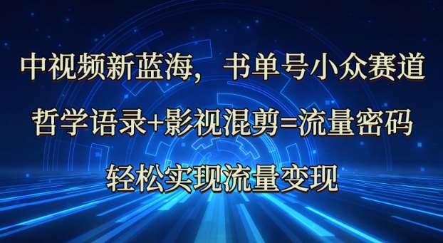 哲学语录与影视混剪结合打造中视频流量新蓝海，轻松实现变现-聚合资源库