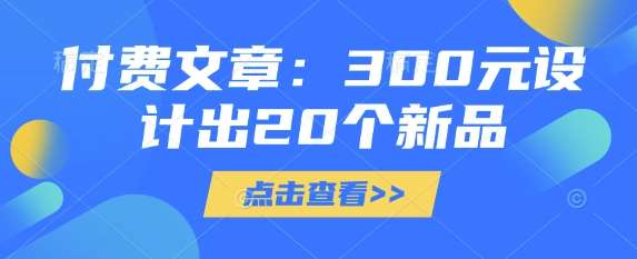 300元低成本设计20款爆款新品的秘诀-聚合资源库