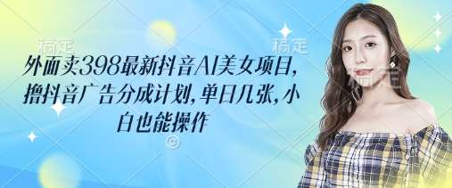 抖音AI美女项目日赚攻略：小白轻松操作，单日多张收益揭秘-聚合资源库