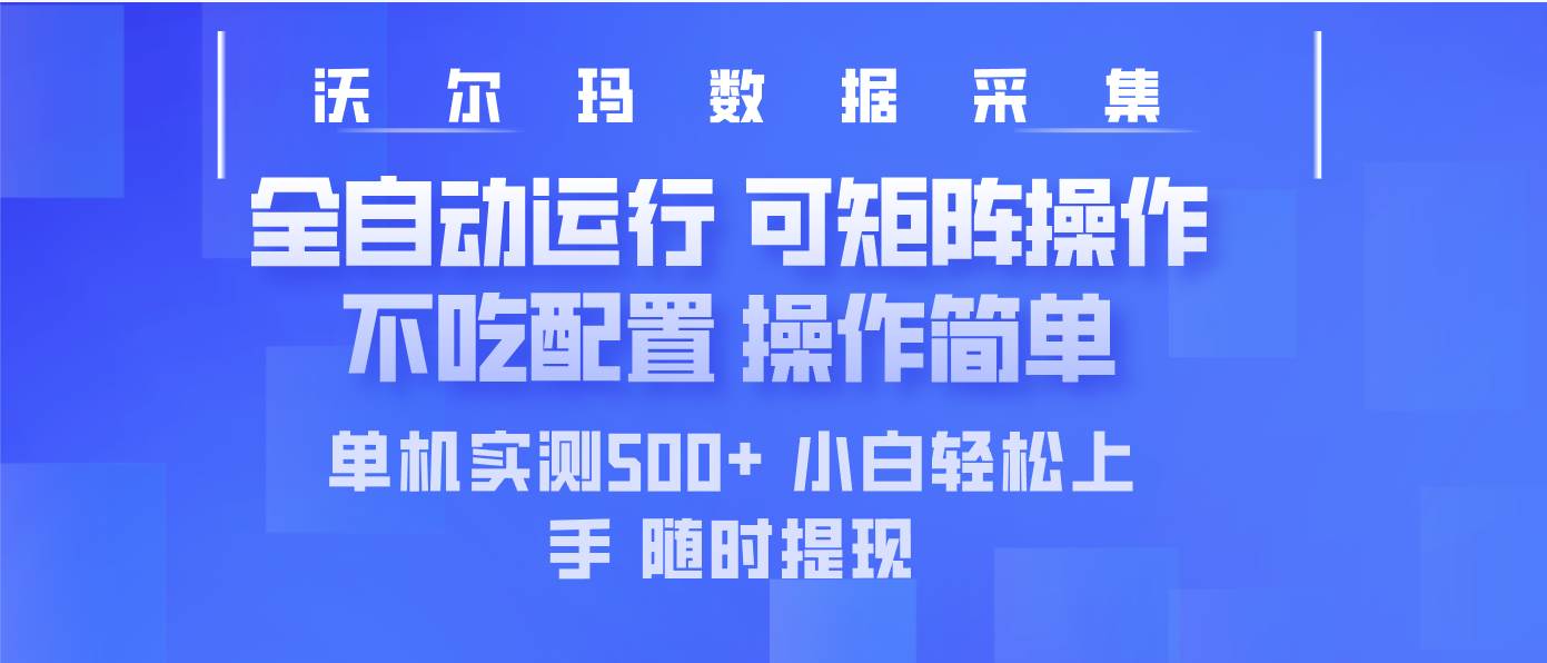 最新沃尔玛平台全自动采集系统 单机实测500+ 操作简单高效-聚合资源库