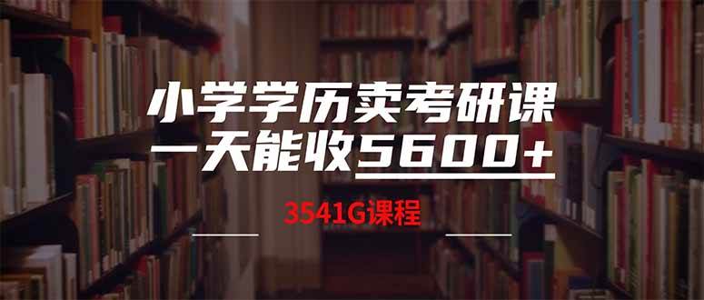 小学学历创业者日赚5600元，3580G考研课程合集助力考研梦想-聚合资源库