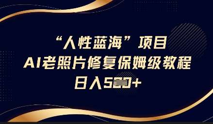 老照片修复AI技术教程：掌握蓝海项目实现日入5张的长期复购策略-聚合资源库