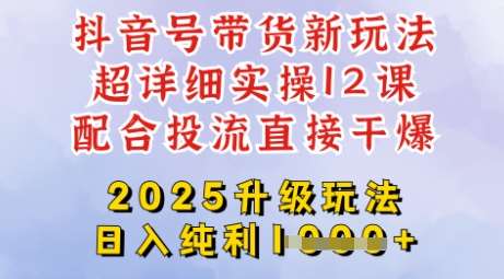 2025抖音带货全新升级玩法揭秘：剪辑选品发布投流全攻略，轻松实现日入四位数-聚合资源库