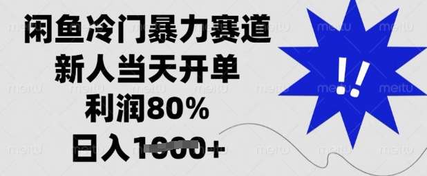 闲鱼冷门暴力赛道揭秘：新人当天开单，利润高达80%，日入多张实战指南-聚合资源库