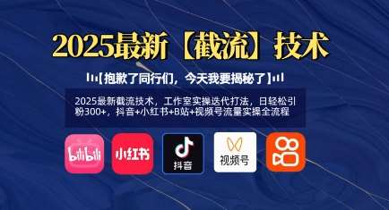 2025最新截流技术实操指南：抖音小红书B站视频号日引粉300+全流程解析-聚合资源库