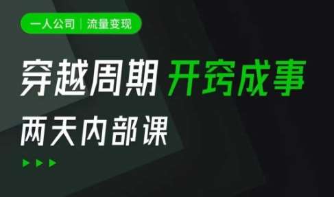 一人公司流量变现课：富人思维、流量思维与小老板模型深度拆解-聚合资源库