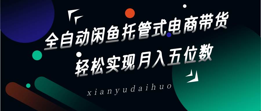 一部手机一个闲鱼号轻松月入五位数全自动托管电商带货秘籍-聚合资源库