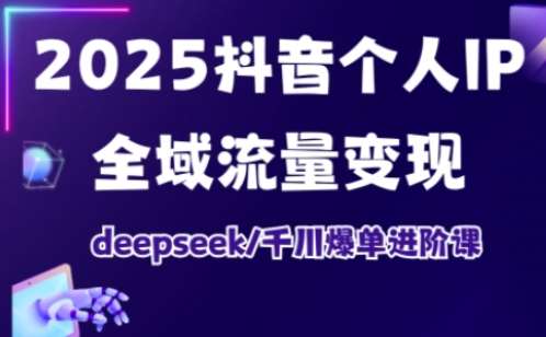 2025抖音个人IP全域流量变现与千川爆单实战进阶指南-聚合资源库