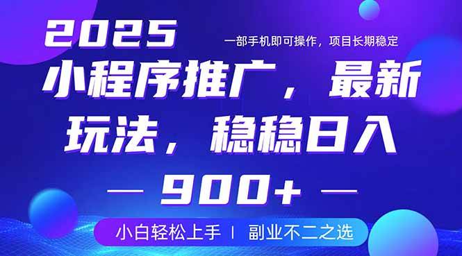 25年小程序掘金新玩法揭秘，轻松日入900+，副业兼职首选-聚合资源库