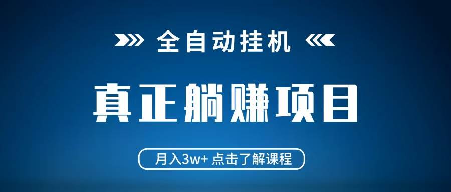 全自动挂机项目优化指南：月入3万+轻松躺赚，低配置电脑当天见效-聚合资源库