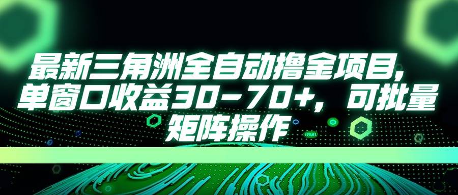 “探索全自动三角洲撸金项目：单窗口盈利高达70+，揭秘批量矩阵操作的秘密”-聚合资源库