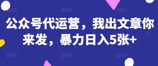 “揭秘：优化公众号运营策略，日入翻倍秘诀大公开”-聚合资源库