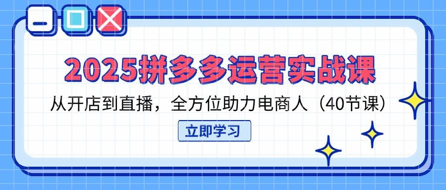 2025拼多多运营全攻略：开店到直播的电商实战技巧40讲-聚合资源库