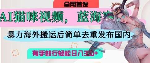 “揭秘：海外猫咪视频如何简单搬运日赚3位数”-聚合资源库