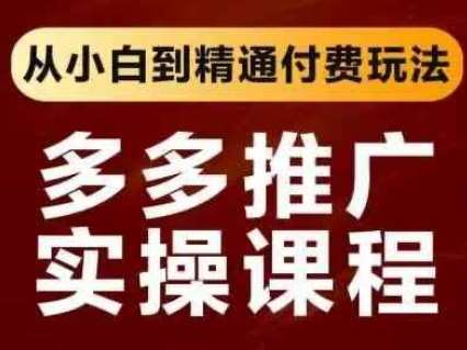 “拼多多营销攻略：从新手到高手的付费推广实战技巧”-聚合资源库