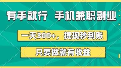 “手机兼职新机遇：日赚三张轻松提现，收益立现！”-聚合资源库