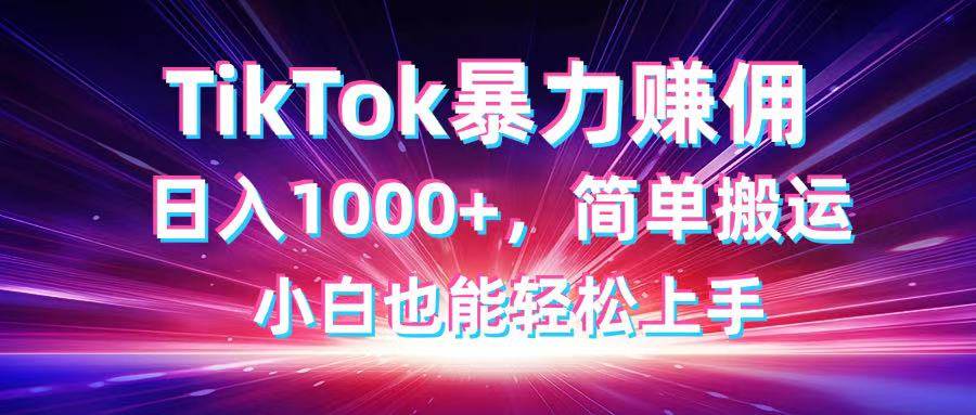 “日赚千元秘籍：TikTok搬运技巧大揭秘，小白也能轻松上手！”-聚合资源库