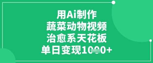 “揭秘：AI如何将蔬菜变为治愈系动物，单日轻松变现1K+的秘诀”-聚合资源库