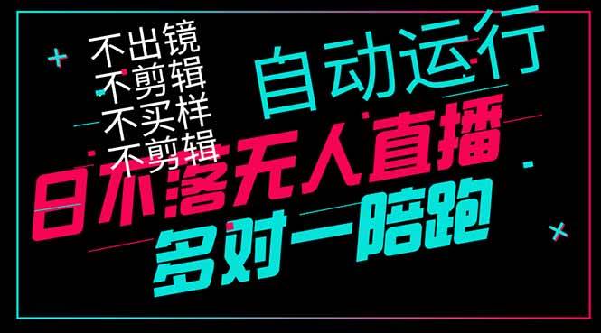 日不落无人直播：轻松日赚1000，无需出镜剪辑囤货的秘诀-聚合资源库