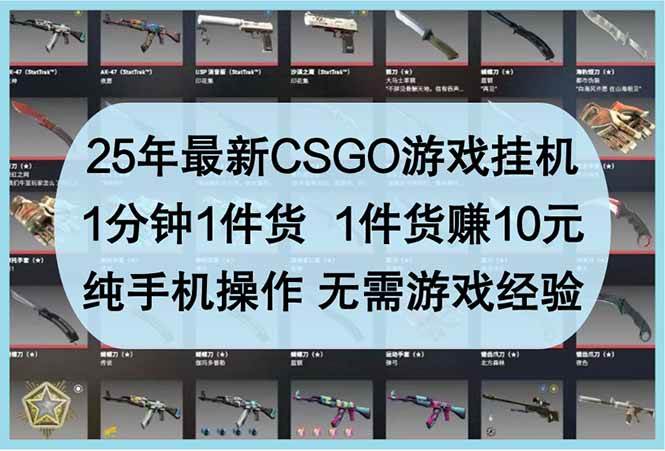 “CSGO挂机赚钱秘籍：每分钟赚10元，纯手机操作，游戏新手也能轻松上手！”-聚合资源库