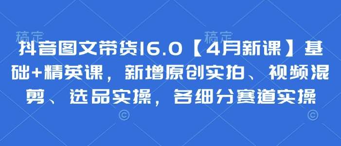 “抖音图文带货新技巧：原创实拍与视频混剪的精英攻略”-聚合资源库