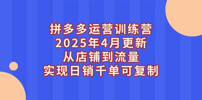 拼多多运营秘籍：日销千单的店铺流量提升策略（2025年4月更新版）-聚合资源库