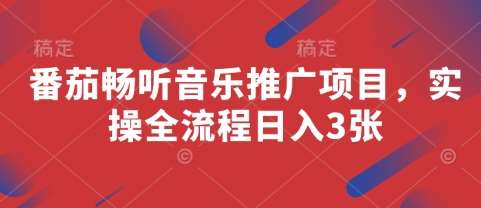 “番茄畅听：解锁日入3张的秘诀，音乐推广项目的实操全流程大揭秘”-聚合资源库