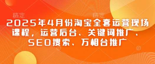 “2025年4月淘宝运营全面升级：后台管理、关键词策略、SEO优化与万相台推广实战指南”-聚合资源库