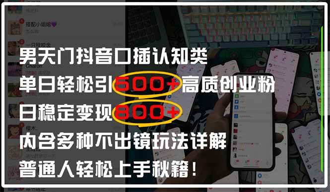 抖音口播：男性创业粉日引500+策略全解析，轻松实现日入500+的秘诀！-聚合资源库