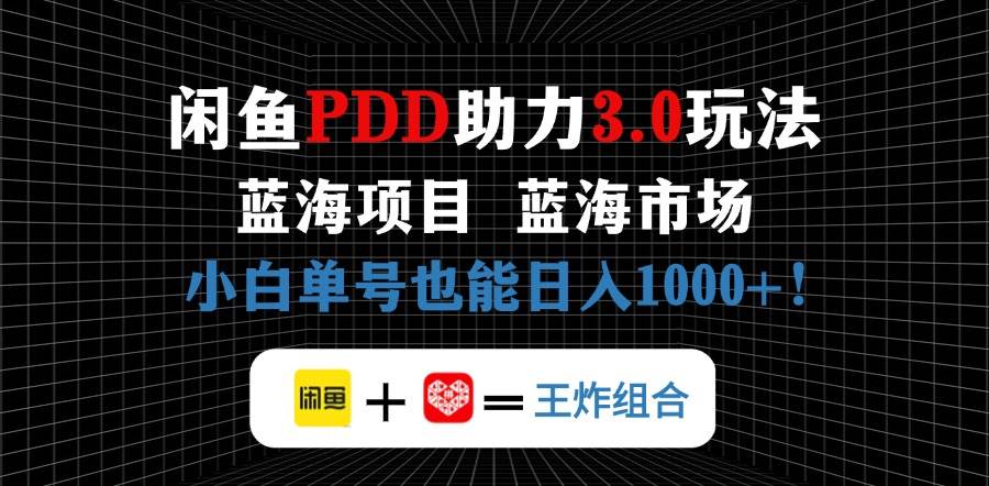 “日赚千元！拼多多助力项目揭秘，新手也能轻松盈利的蓝海市场”-聚合资源库