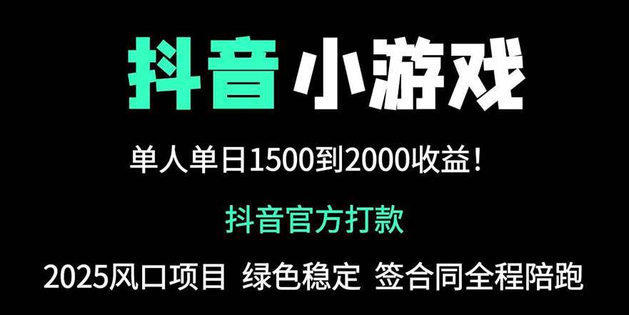 抖音小游戏2025：揭秘日入2000+的暴利赚钱项目，最新玩法全攻略！-聚合资源库