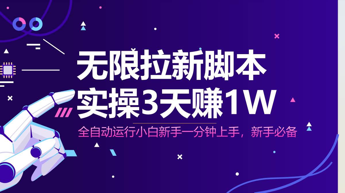 “无限拉新策略大揭秘：3天狂赚1W，小白也能日入1000+”-聚合资源库