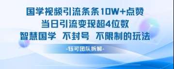 国学经典视频：揭秘10W+点赞背后的智慧，立即引流变现翻倍！-聚合资源库