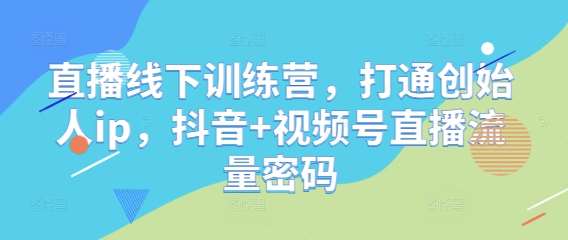 “揭秘抖音+视频号直播：创始人IP打造与流量引爆秘籍”-聚合资源库
