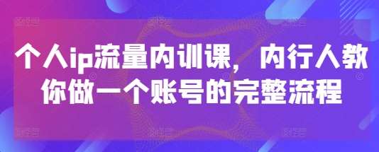 “个人IP流量提升秘籍：打造高流量账号的实战技巧全攻略”-聚合资源库