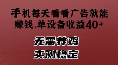 手机轻松赚钱秘籍：每日看广告轻松入账40+，简单稳定无需繁琐操作！-聚合资源库