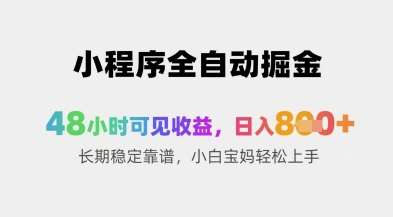 “小白宝妈必看：48小时快速掘金，日赚8张+，长期稳定收入的小程序优化秘籍”-聚合资源库