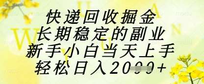 “快递回收掘金：新手如何轻松实现日入1k+的稳定副业秘籍”-聚合资源库