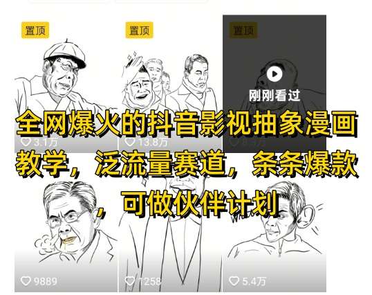 “抖音影视抽象漫画教程：打造流量爆款技巧大揭秘！”-聚合资源库